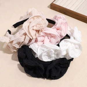 Französischer Balletcore Spitze Blume Haarband Für Damen Elegant 3D Floral Stoff Haarreif Bankett Party Hochzeit Zubehör