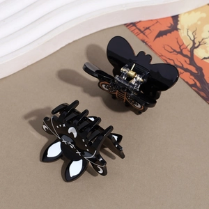 Schwarze Schmetterlings-Haarklammern mit Mond- und Sternmuster für Halloween-Partys