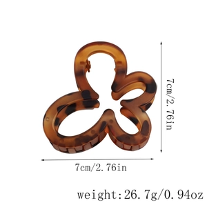 Detailed size specifications for the large flower leopard print resin hair claw clip