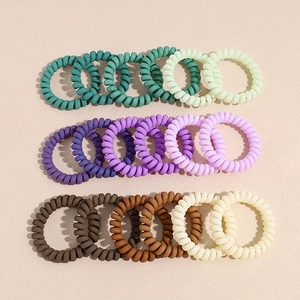 Ensemble d'élastiques à cheveux spirales mats aux couleurs Morandi pour queue de cheval