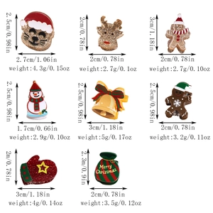 Detailed size and weight specs for Christmas mini hair clips featuring gingerbread and reindeer