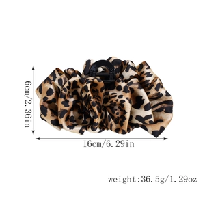 Retro leopard print cloud hair claw clip for women, size 16cm large shark hair accessory