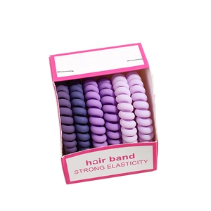 Élastiques à cheveux spirale violets mats en dégradé avec une forte élasticité