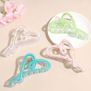 Blumen-Herz-Haarklammern in Mint, Blau, Elfenbein und Rosa für elegantes Haarstyling