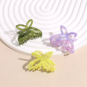 Acetate Butterfly Hair Claw Clip For Women Elegant Hollow Out Marble Pattern Shark Clip Fresh Sweet Hair Accessory Gift