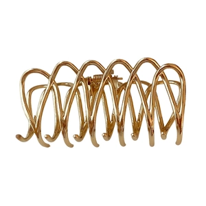 Große goldene minimalistische Metall-Haarklammer mit Kreuz-Design für dickes Haar