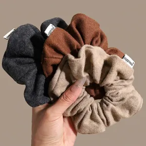 Women Autumn Winter Knitted Scrunchies Solid Color Woolen Large Intestine Hair Rings Elastic Hair Ties Fashion Accessories