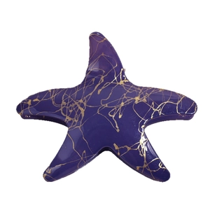Pince à cheveux étoile de mer violette tendance avec texture marbrée dorée