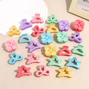 Mini Dopamin Haarkrallen Kunststoff Harz Blume Stern Schleife Kleine Haarspangen Marmor Textur Süße Haarschmuck Für Damen Mädchen