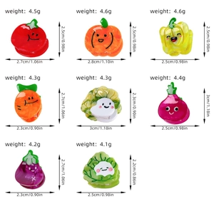 Tableau détaillé des tailles indiquant les dimensions des barrettes à cheveux légumes