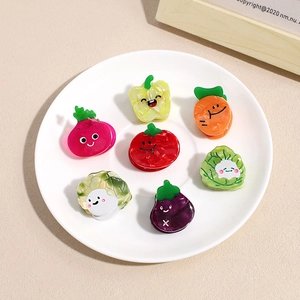 Mini Pince À Cheveux En Acétate Légumes Dessin Animé Fait Main Carotte Tomate Chou Aubergine Poivron Pour Femmes Filles Accessoires Coiffure