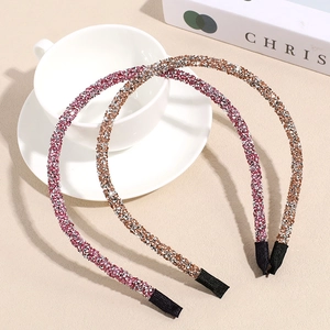 Funkelnde schmale Glitzer Stirnbänder in Rosa und Champagnergold für Mädchen Partys