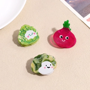 Pinces à cheveux mignonnes en forme de légumes avec motifs brocoli et chou cartoon