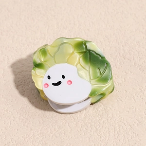 Pince à cheveux mignonne en forme de chou chinois avec un visage souriant et dégradé vert