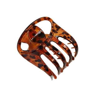 Classic tortoiseshell leopard print hair claw clip made of premium resin for women