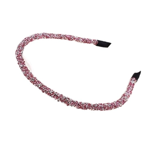 Glitzerndes dünnes Kristall-Haarband mit rosa und silbernen Strasssteinen für Mädchen