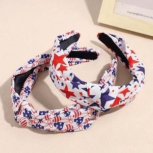 Cerchietti con nodo bandiera USA nei colori rosso bianco blu con stelle e strisce