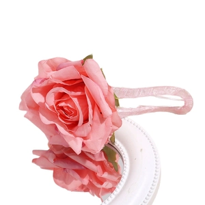 Elegant 3D pink fabric rose flower hair clip for girls and women, stylish hair accessory