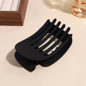 Matte black large square hair claw clip for women stylish matte finish hair accessory