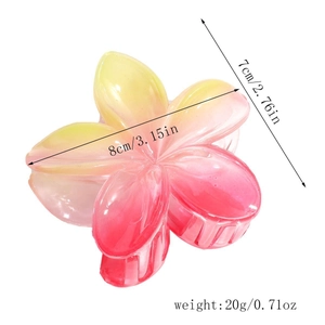 Dettaglio molletta per capelli a fiore 8cm con misure e sfumatura di colore rosa
