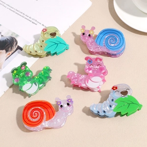 Cute Cartoon Snail Caterpillar Hair Claw Clips Acrylic Insect Series Sweet Animal Hair Accessories For Women Girls Hair Styling