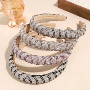 Luxus Strass Breit Haarreif Für Damen Glitzerndes Spiralmuster Rutschfester Haarreif Mode Accessoires Täglich Party