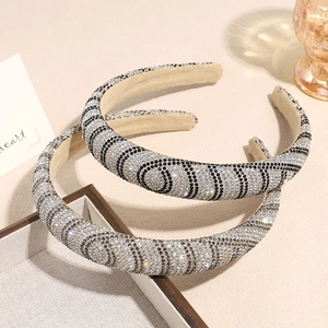 Glitzerndes Haarreif-Set mit Strasssteinen und geometrischen Kristallen für Damen