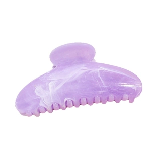 Elegant purple marble pattern acetate hair claw clip with strong metal spring for women