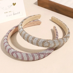 Funkelndes Strass-Haarreif-Set mit breitem Design und luxuriösem Diamant-Finish für Damen