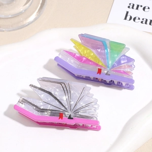 Creative Book Shape Hair Claw Clip Acrylic 3D Stationery Design Lacquered Fresh Sweet Dopamine Color Hair Clips For Women