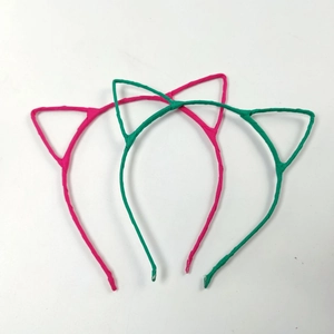 Serre-têtes oreilles de lapin fins en rose fuchsia et vert pour femmes