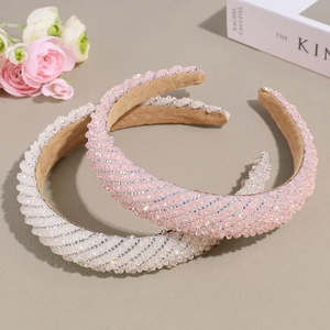 Set de serre-têtes en strass rose et argenté avec texture torsadée élégante