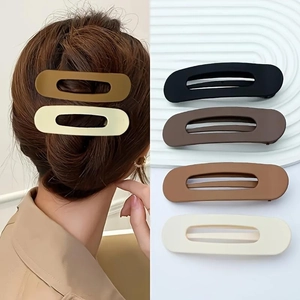 Mollette per Capelli Opache da Donna Grandi Fermagli a Becco d'Anatra Ovali Svuotati Accessori per Capelli Geometrici Tinta Unita