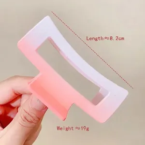 Pince à cheveux carrée dégradé rose mat pour femme accessoire de coiffure élégant