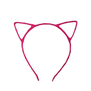 Serre-tête oreilles de chat rouge rose pour femmes avec monture recouverte de tissu