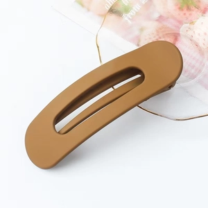 Fermaglio per capelli ovale marrone opaco in stile coreano minimalista per donna