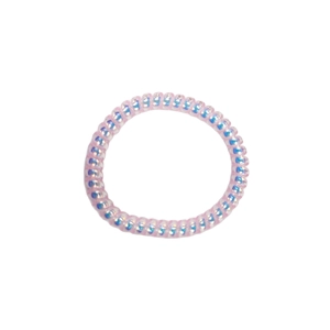 Élastique à cheveux spirale rose pêche dégradé avec finition nacrée irisée
