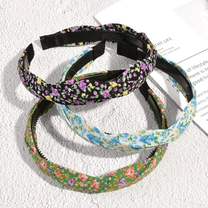 Lot de trois serre-têtes floraux à nœuds avec dents antidérapantes pour femmes chic