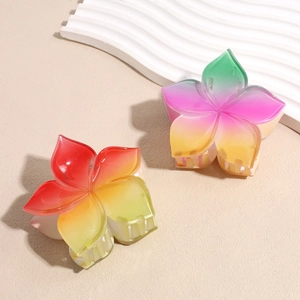 Mollette per capelli a forma di fiore con petali sfumati colorati per acconciature