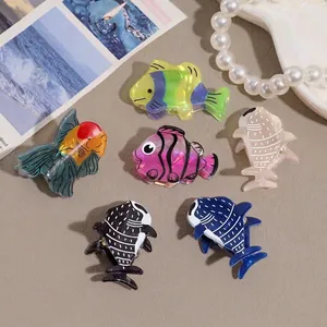 Pince à Cheveux en Acétate de Cellulose Thème Océan Poisson Tropical Dauphin Mignon Animal Marin Mini Épingle à Cheveux pour Filles Enfants Accessoires Cheveux