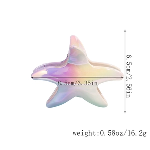 Dimensioni del fermaglio a stella marina con larghezza 8,5cm e altezza 6,5cm e peso
