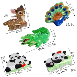 Guide des tailles détaillé pour pinces à cheveux paon et cerf en résine acrylique
