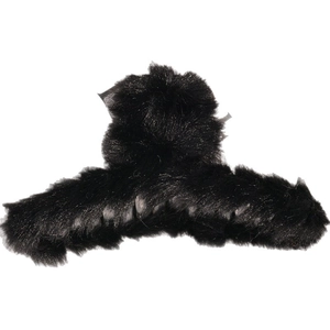 Pince à cheveux en fausse fourrure noire pour chignons élégants et coiffures d'automne