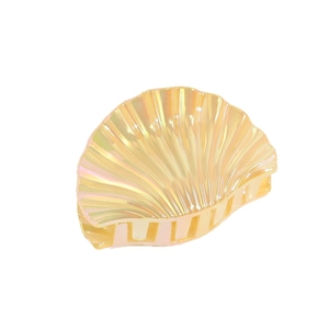 Elegant iridescent seashell hair claw clip with pearlescent finish for women vacation style