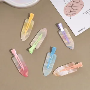 Marble Texture Duckbill Hair Clip Sweet No Trace Side Clip Small Fresh Makeup Hairclip For Women Girls Fashion Hair Accessories Plastic Alloy Clip