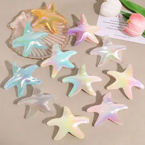 Molla per Capelli a Forma di Stella Marina Iridescente per Donna Fermaglio per Capelli con Finitura Perla Artificialta per Vacanze Estive