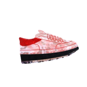 Pink sneaker shaped acrylic hair claw clip with marble texture for creative styling