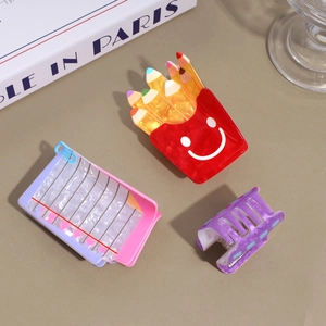 Creative mollette per capelli in acrilico a forma di quaderno e matita per ragazze