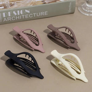 Matte finish large claw clips in pink, brown, black and white Morandi colors