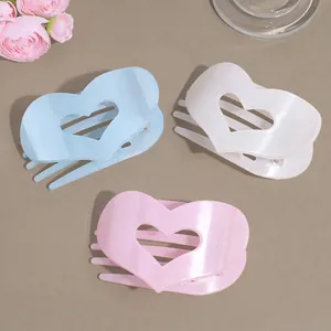 Molla per Capelli a Cuore di Moda PC Svuotato Brillantini Perla Artificialto Acconciatura Fermaglio per Donna Semplice Pendolare Accessori Capelli